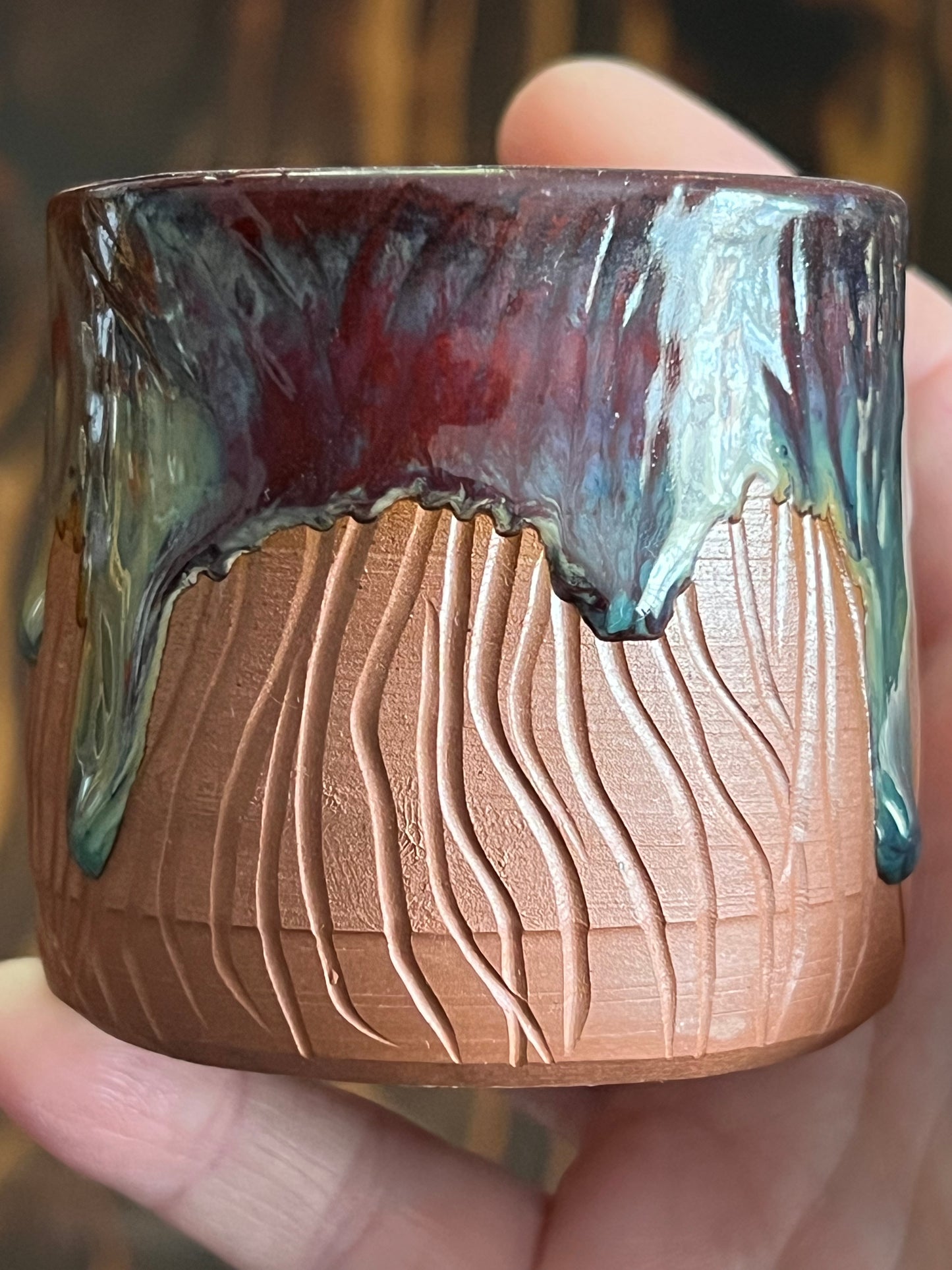 Wood Grain Candle Holder