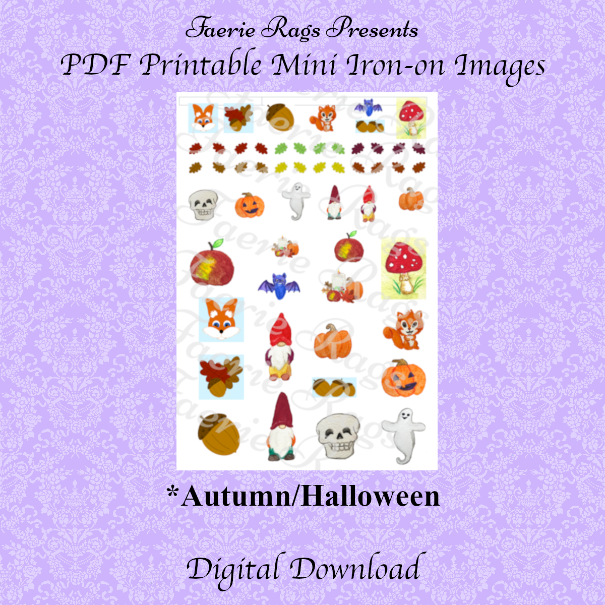 Autumn/Halloween Miniature Iron-on Images