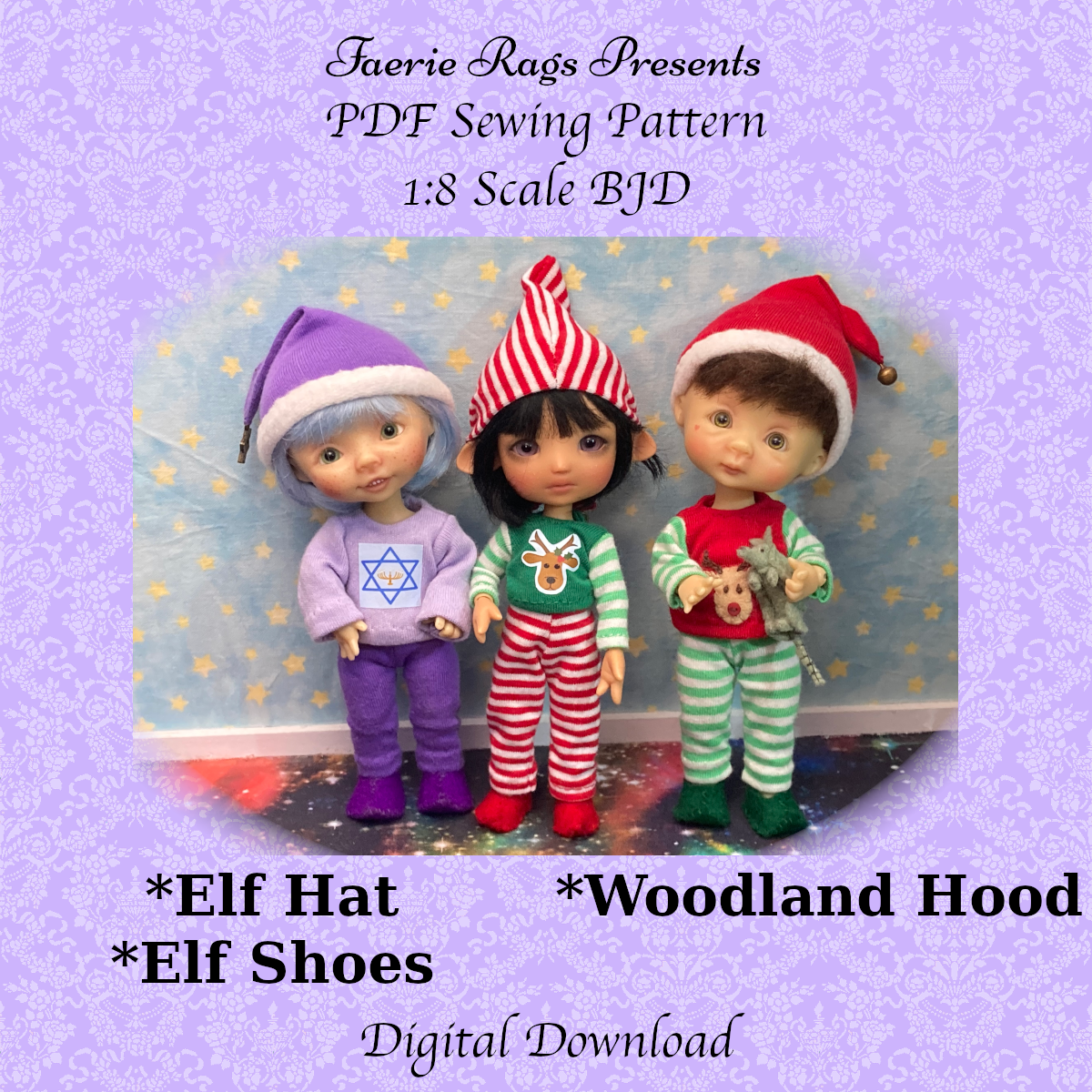 1:8 Scale Woodland Hood, Elf Hat and Shoes
