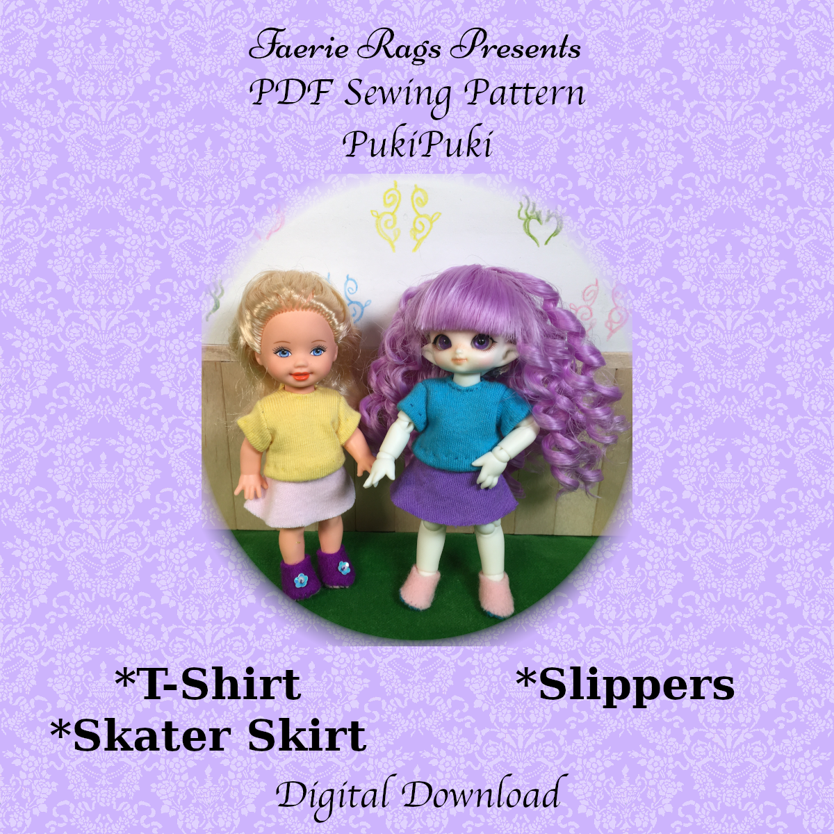 PukiPuki T-shirt, Skirt and Slippers