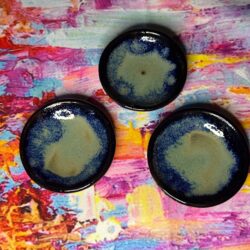 Miniature Plate Set of 3 in Blue and Sage