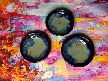 Miniature Plate Set of 3 in Blue and Sage - Image 2