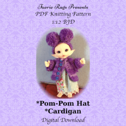 1:12 BJD Pom-pom Hat and Sweater
