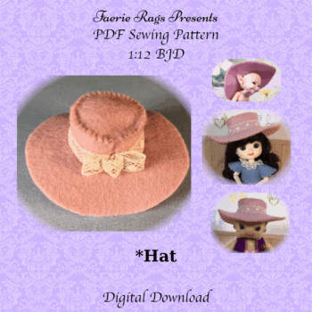 1:12 BJD Wide Brimmed Hat