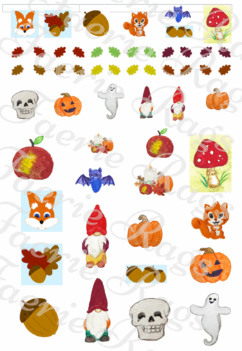 Autumn/Halloween Miniature Iron-on Images - Image 2