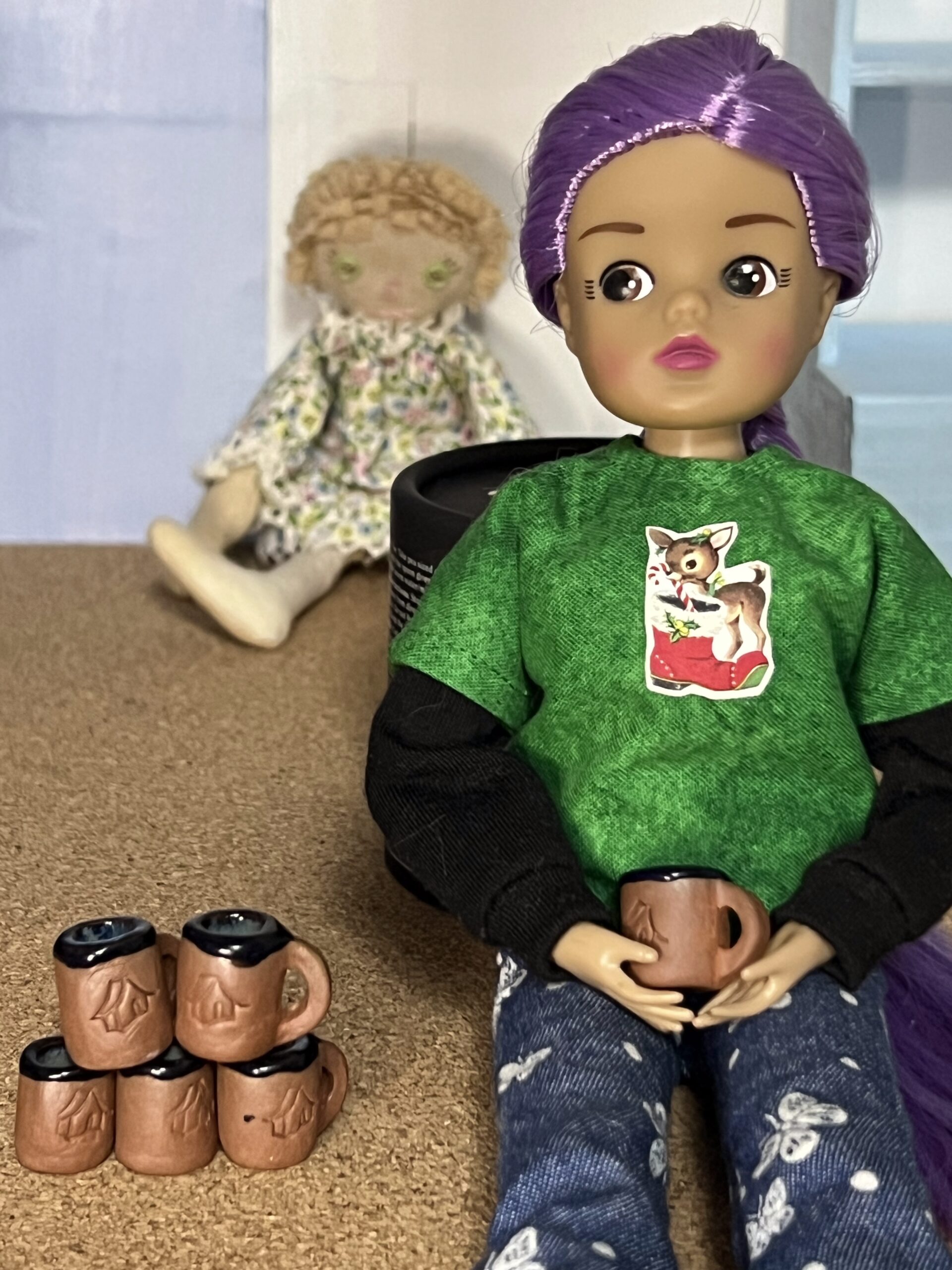 Our Tiniest Mug in black trim